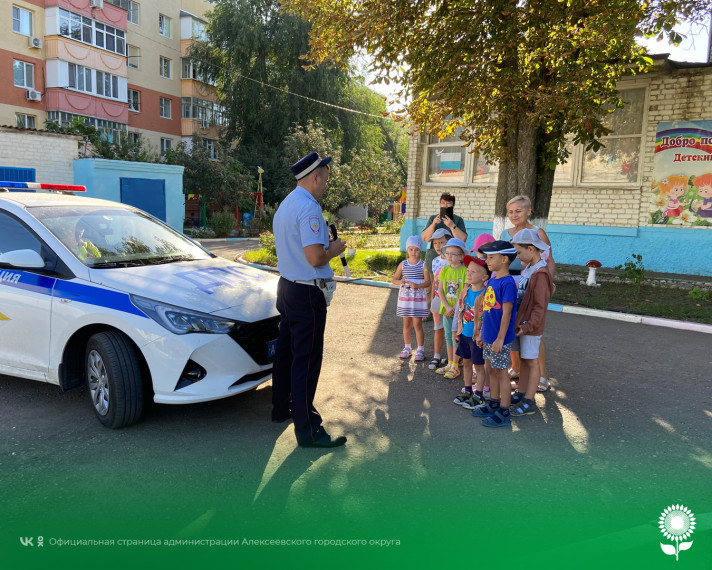 В Алексеевке автоинспекторы провели профилактические беседы для воспитанников детского сада.