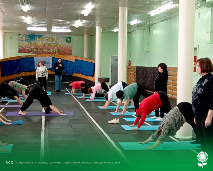 В спортивном комплексе «Олимп» прошли занятия по хатха-йоге в рамках Всероссийского спортивного марафона «Сила России».