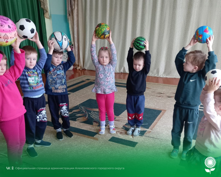 В детских садах Алексеевского городского округа прошёл тематический день, посвященный забавам и играм с мячом.
