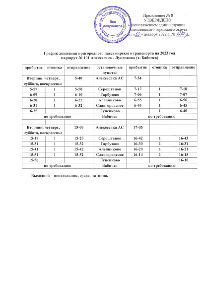 График движения городского и пригородного пассажирского транспорта в 2023 году.