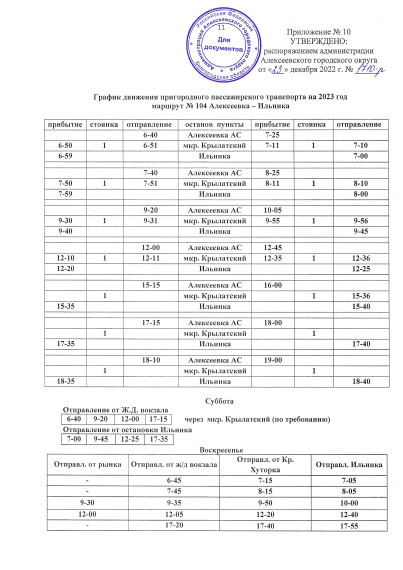 График движения городского и пригородного пассажирского транспорта в 2023 году.